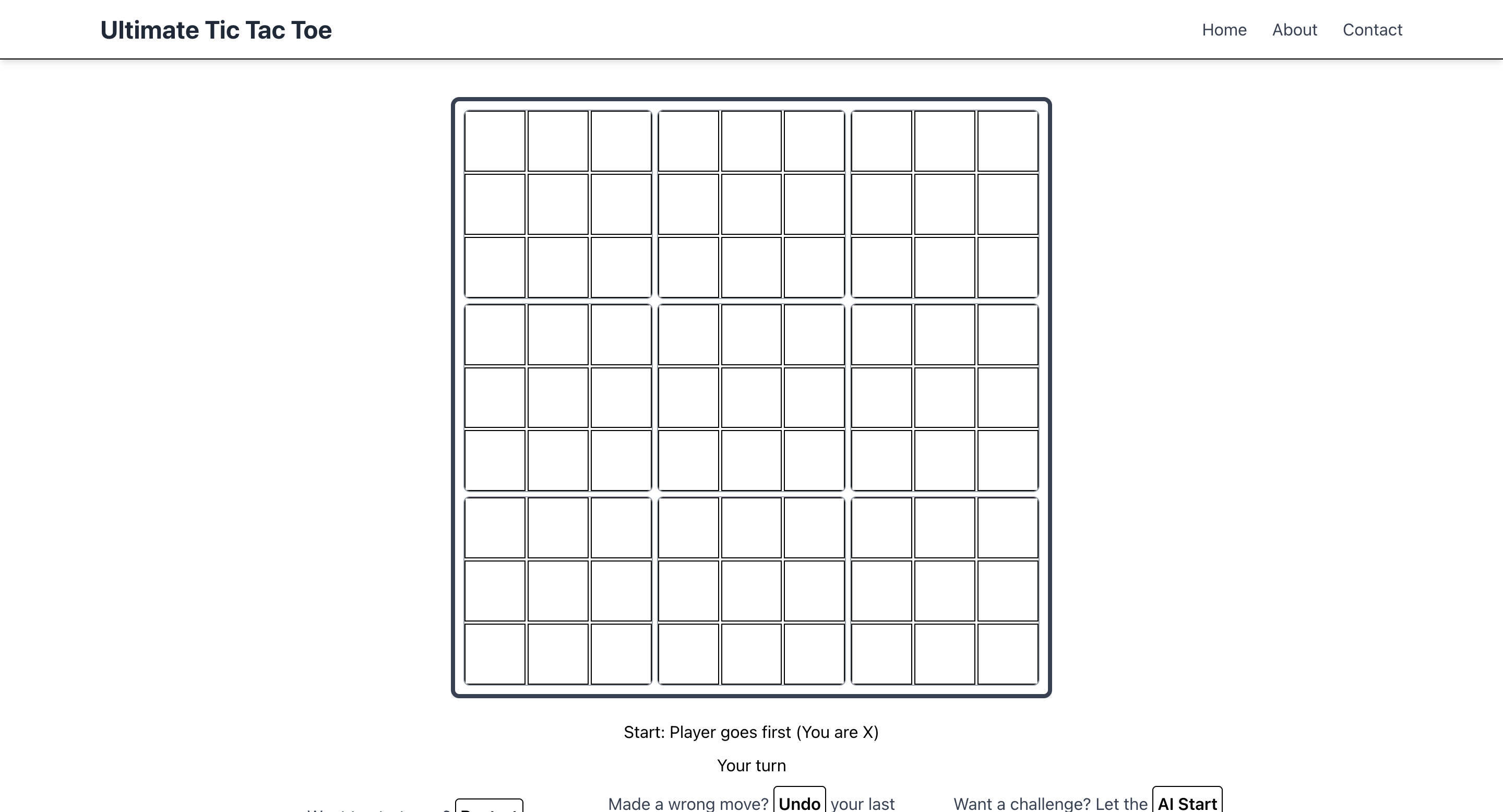 Ultimate Tic Tac Toe agent